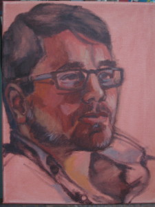 A portrait of Sam by Sarah Irwin.
